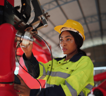 Ingénieur intervenant sur un système de sécurité incendie dans un bâtiment à Dakar.