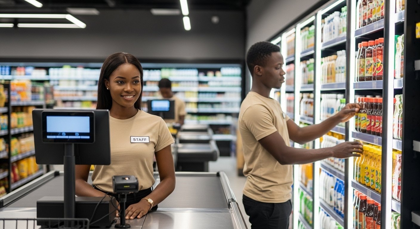 Recrutement Caissière & Rayonniste en Grande Distribution | Salaire 140 000 FCFA